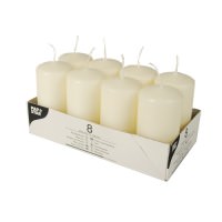 Partytischdecke.de | Stumpenkerzen Ø 5 x 10 creme 8er Pack