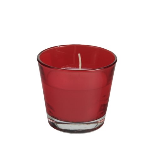 Glas mit Wachsfüllung Ø 90 x 80 mm rot 4 Stück