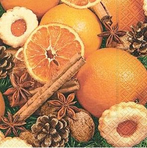 Partytischdecke.de | Servietten 33x33 Spices & oranges 20 Stück