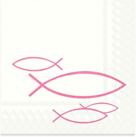 Partytischdecke.de | Servietten 25 x 25 PEACEFUL FISH pink