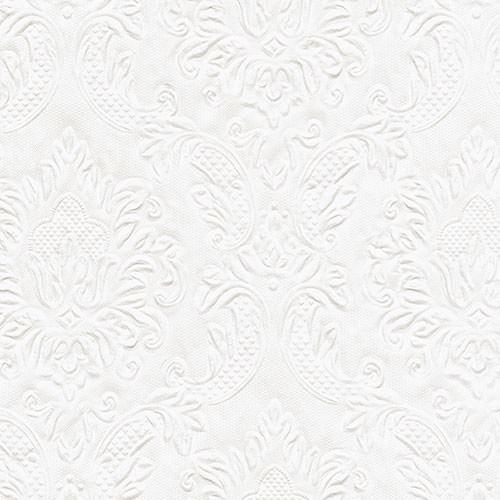 Partytischdecke.de | Serviette perlmutt weiss 33x33 Moments Ornament 16 Stück