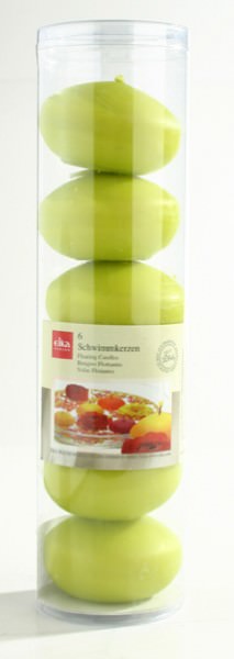 Partytischdecke.de | Eika Schwimmkerzen Ø5 x 3,2 pistazie 6er Pack