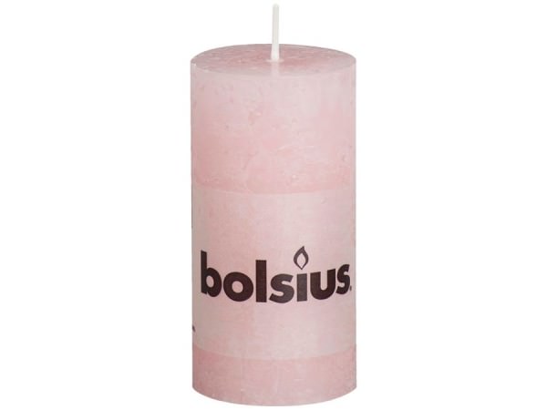 Partytischdecke.de | Kerze Bolsius Rustic Ø 5 x 10 pastell rosa