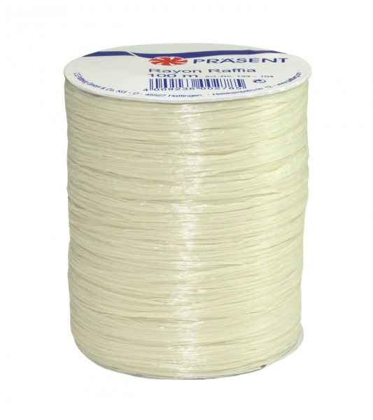 Partytischdecke.de | Bastschnur Rayon Raffia 100m Spule creme