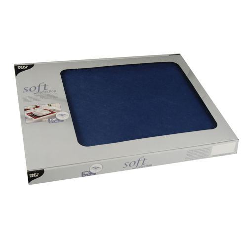 Partytischdecke.de | Tischset Soft Selechtion 30 x 40 cm dunkelblau