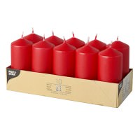 Stumpenkerzen Ø 4 x 9 Rot 10er Pack