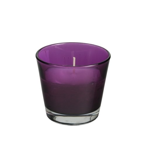 Glas mit Wachsfüllung Ø 90 x 80 mm dunkellila 4 Stück