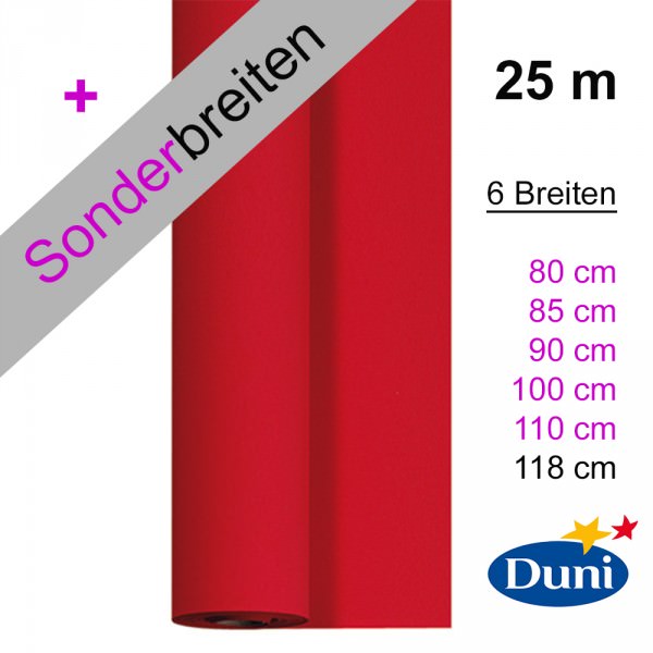 Partytischdecke.de | Tischdecke Duni Dunicel rot 25 m x Breite