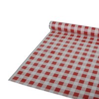 Partytischdecke.de | Folientischdecke 0,8 x 50 m Karo rot