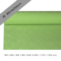 Partytischdecke.de | Papiertischdecke Damastprägung 8 lfm olivegrün