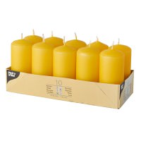 Partytischdecke.de | Stumpenkerzen Ø 4 x 9 Goldgelb 10er Pack