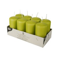 Partytischdecke.de | Stumpenkerzen Ø 5 x 10 kiwi 8er Pack