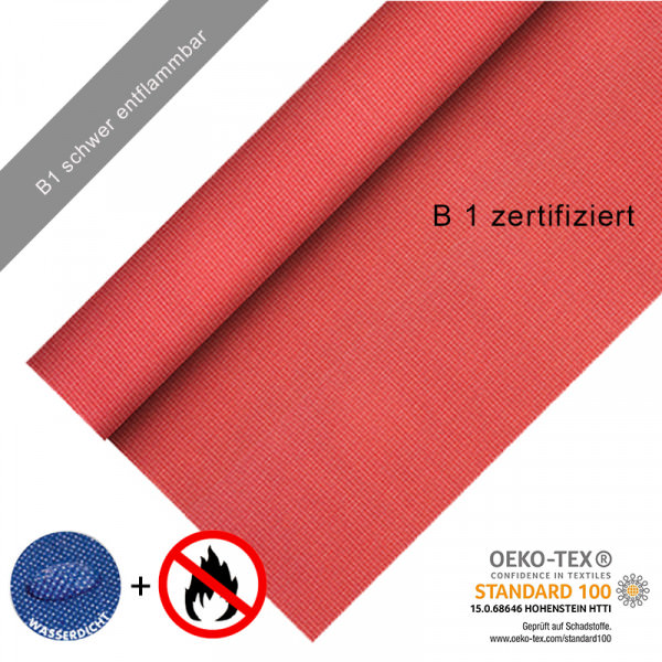 Partytischdecke.de | Tischdecke Fire Selection, B1 zertifiziert, 1,20 x 25 m rot