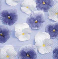 Partytischdecke.de | Servietten 33x33 White & Purple 20 Stück