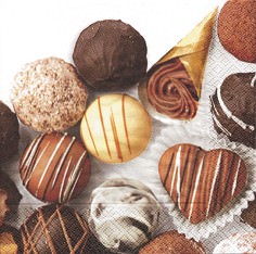 Partytischdecke.de | Servietten 33x33 Petits Chocolats 20 Stück