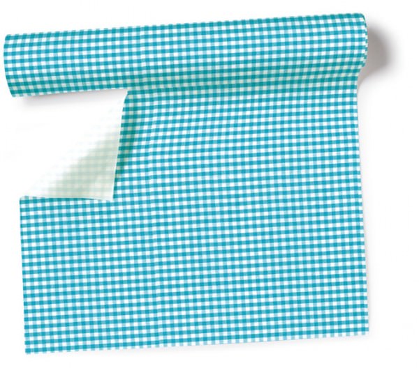 Partytischdecke.de | Tischläufer 40 cm x 3,60 m Vichy turquoise
