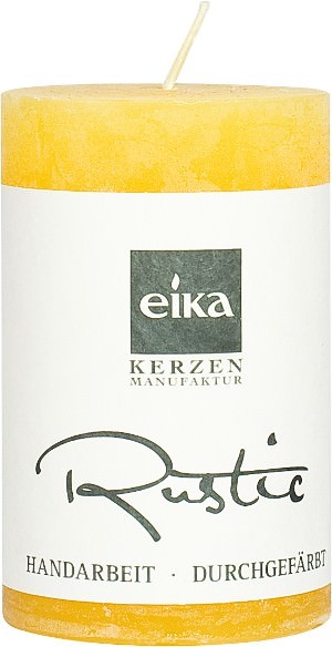 Partytischdecke.de | Kerze Eika Rustic Ø10x20 gelb