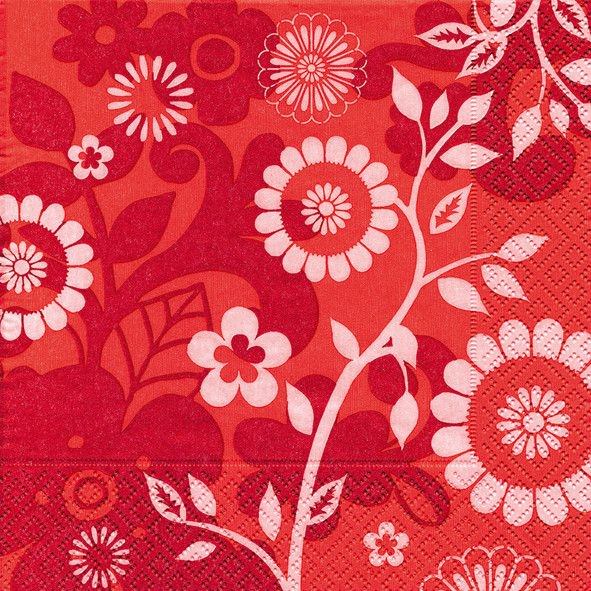 Partytischdecke.de | Servietten 33x33 Avignon rouge 20 Stück rot