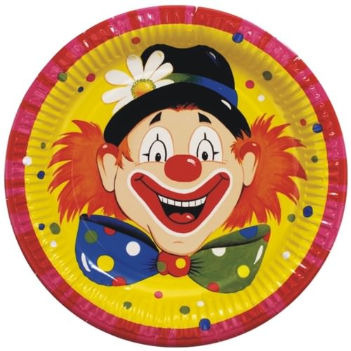 Partytischdecke.de | 10 Pappteller Ø 23 cm | Clowngesicht |