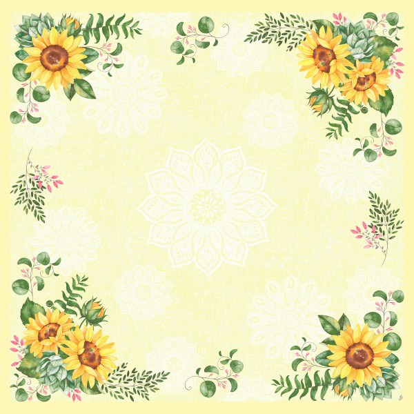 Partytischdecke.de | Mitteldecke 84 x 84 cm Duni Dunicel Sunflower