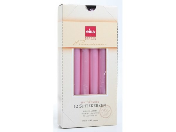 Eika Premium Spitzkerzen rosa beeren 9 h 12er Pack