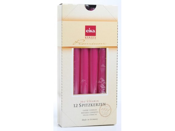 Eika Premium Spitzkerzen fuchsia 9 h 12er Pack