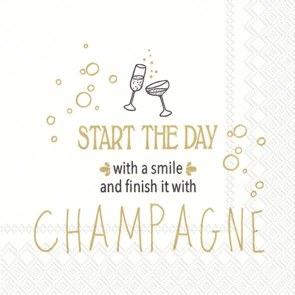 Partytischdecke.de | IHR Cocktail Serviette START THE DAY WITH A SMILE 09