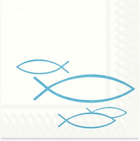 Partytischdecke.de | Servietten 25 x 25 PEACEFUL FISH türkis