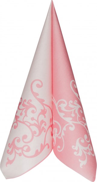 Partytischdecke.de | Serviette 40x40 Mank Airlaid Pomp rose-weiss