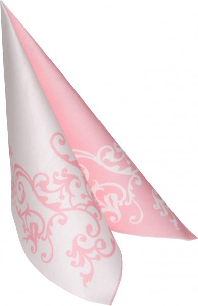 Partytischdecke.de | Serviette 40x40 Mank Airlaid Pomp rose-weiss