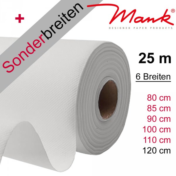Partytischdecke.de | Tischdecke Mank Linclass 25 m weiss x Breite