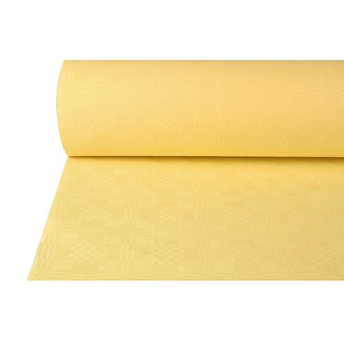Partytischdecke.de | Papiertischdecke Damastprägung 1 m x 50 m creme