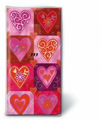 Motiv Taschentücher Päckchen Filigree Hearts 10 Stück