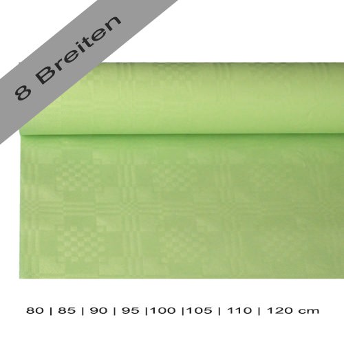 Partytischdecke.de | Papiertischdecke Damastprägung 8 lfm pastellgrün