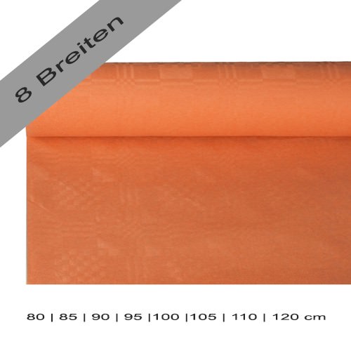 Partytischdecke.de | Papiertischdecke Damastprägung 8 lfm terracotta