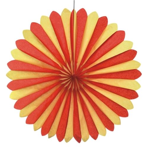 Partytischdecke.de | Dekofächer Ø 60 cm rot-gelb-rot Spain 1 Stück