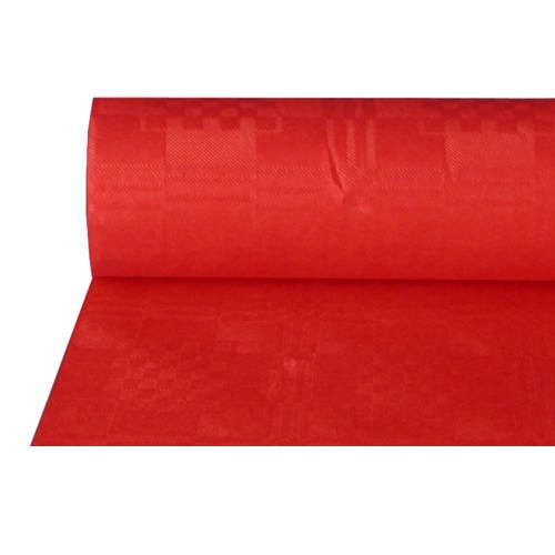 Partytischdecke.de | Papiertischdecke Damastprägung 1 m x 50 m rot