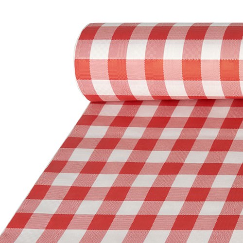 Partytischdecke.de | Tischdecke Papier 1 x 50 m karo rot