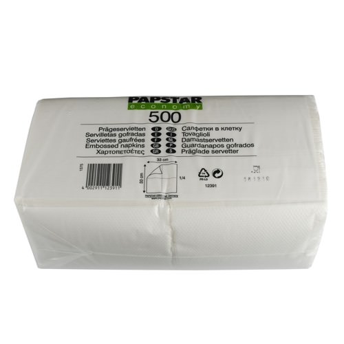 Partytischdecke.de | Servietten 33x33 Eco weiss 500 Stück 1-lagig